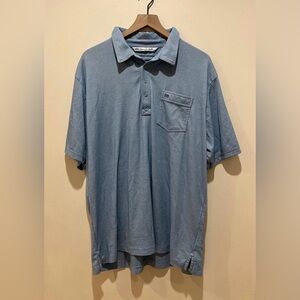 Travis Mathew Light Baby Blue Short Sleeve Pocket Polo Shirt - men’s size XXL